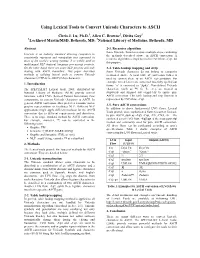 Using Lexical Tools to Convert Unicode Characters to ASCII