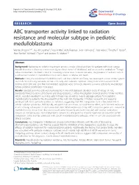 ABC Transporter Activity Linked to Radiation Resistance And