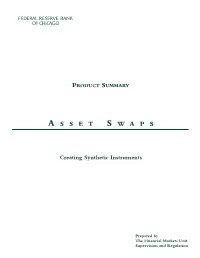 Asset Swaps and Credit Derivatives