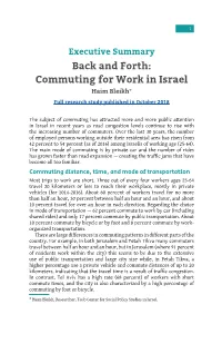 Back and Forth: Commuting for Work in Israel Haim Bleikh*