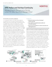 HPE Helion and Veritas Continuity Managed Disaster Recovery-As-A-Service to the HPE Helion Openstack Managed Cloud