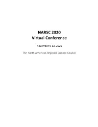 NARSC 2020 Virtual Conference