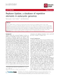 Repbase Update, a Database of Repetitive Elements in Eukaryotic Genomes Weidong Bao1*, Kenji K