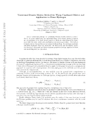 Variational Density Matrix Method for Warm Condensed Matter And