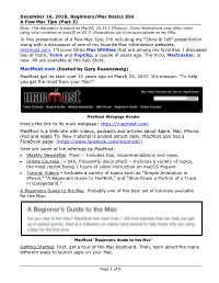A Few Mac Tips (Part 3) Note: This Discussion Is Based on Macos, 10.14.1 (Mojave)