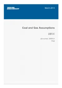 Coal and Gas Assumptions