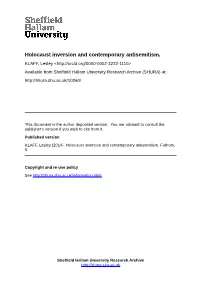 Holocaust Inversion and Contemporary Antisemitism