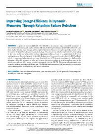 Improving Energy-Efficiency in Dynamic Memories Through Retention Failure Detection