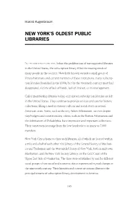 New York's Oldest Public Libraries