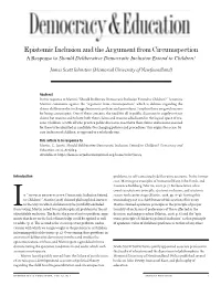 Should Deliberative Democratic Inclusion Extend to Children?