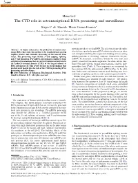 The CTD Role in Cotranscriptional RNA Processing and Surveillance