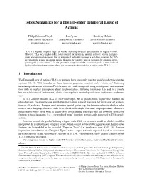 Topos Semantics for a Higher-Order Temporal Logic of Actions