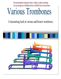 A Fascinating Look at Various and Bizarre Trombones. Sackbut
