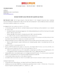 Brixmor Property Group Reports First Quarter 2021 Results 5/3/2021