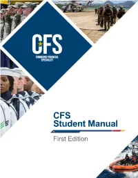 CFS Student Manual First Edition Table of Contents – Student Manual
