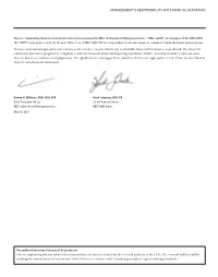 Interim Financial Statements the Accompanying Interim Financial Statements Have Not Been Reviewed by the External Auditors of the Etfs