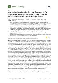 Monitoring Suaeda Salsa Spectral Response to Salt Conditions in Coastal Wetlands: a Case Study in Dafeng Elk National Nature Reserve, China