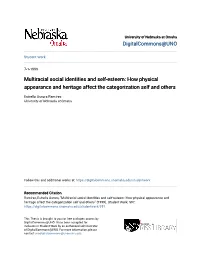 Multiracial Social Identities and Self-Esteem: How Physical Appearance and Heritage Affect the Categorization Self and Others