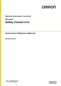 NX-Series Safety Control Unit Instructions Reference Manual (Z931) 1 CONTENTS