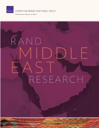 Rand Middle East Research Rand Center for Middle East Public Policy