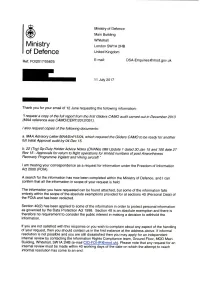 Request Copies of Named Documents Relating to the First Guilder CAMO
