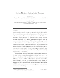 Surface Physics of Semiconducting Nanowires