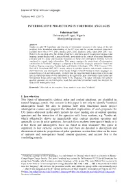 (2017) 1 Interrogative Projections in Yoruboid