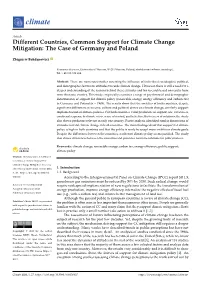 Different Countries, Common Support for Climate Change Mitigation: the Case of Germany and Poland
