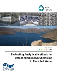 Evaluating Analytical Methods for Detecting Unknown Chemicals in Recycled Water