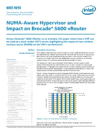 NUMA-Aware Hypervisor and Impact on Brocade* 5600 Vrouter