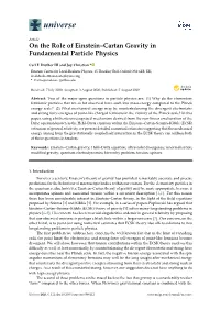 On the Role of Einstein–Cartan Gravity in Fundamental Particle Physics