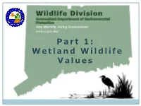 Part 1: Wetland Wildlife Values