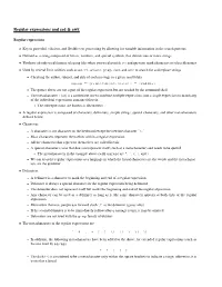 Regular Expressions and Sed &
