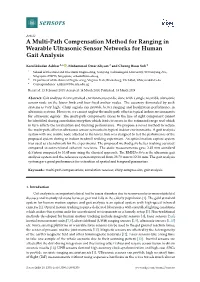 A Multi-Path Compensation Method for Ranging in Wearable Ultrasonic Sensor Networks for Human Gait Analysis