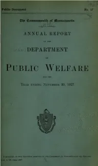 Annual Report of the Department of Public Welfare