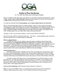 Guide to Plus Handicaps Or: Fun with Icky Math (And Confusing Concepts)