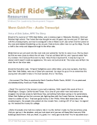 Mann Gulch Fire – Audio Transcript