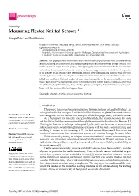 Measuring Pleated Knitted Sensors †