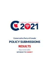Policy Submissions Results