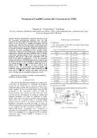Treatment of Landfill Leachate RO Concentrate by VMD