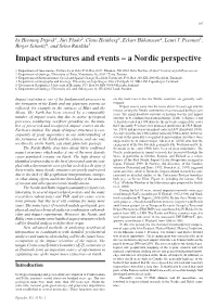 Impact Structures and Events – a Nordic Perspective