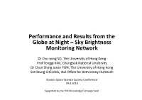 Performance and Results from the Globe at Night – Sky Brightness Monitoring Network