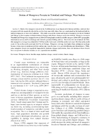 Status of Mangrove Forests in Trinidad and Tobago, West Indies