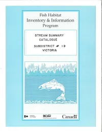Fish Habitat Inventory & Information Program