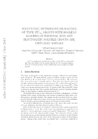 Polycyclic, Metabelian Or Soluble of Type (FP) $ {\Infty} $ Groups With