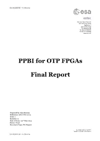 PPBI for OTP Fpgas Final Report