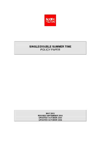 Single/Double Summer Time Policy Paper