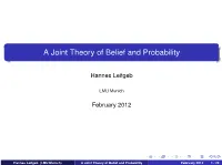 A Joint Theory of Belief and Probability