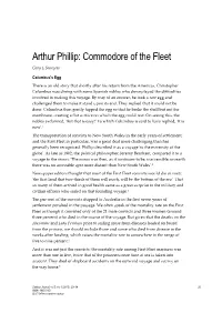 Arthur Phillip: Commodore of the Fleet