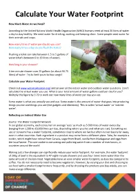 Calculate Your Water Footprint